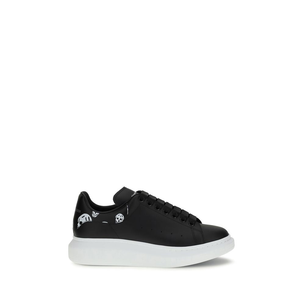 Alexander McQueen Δερμάτινα Sneakers με Νεκροκεφαλή σε Μαύρο