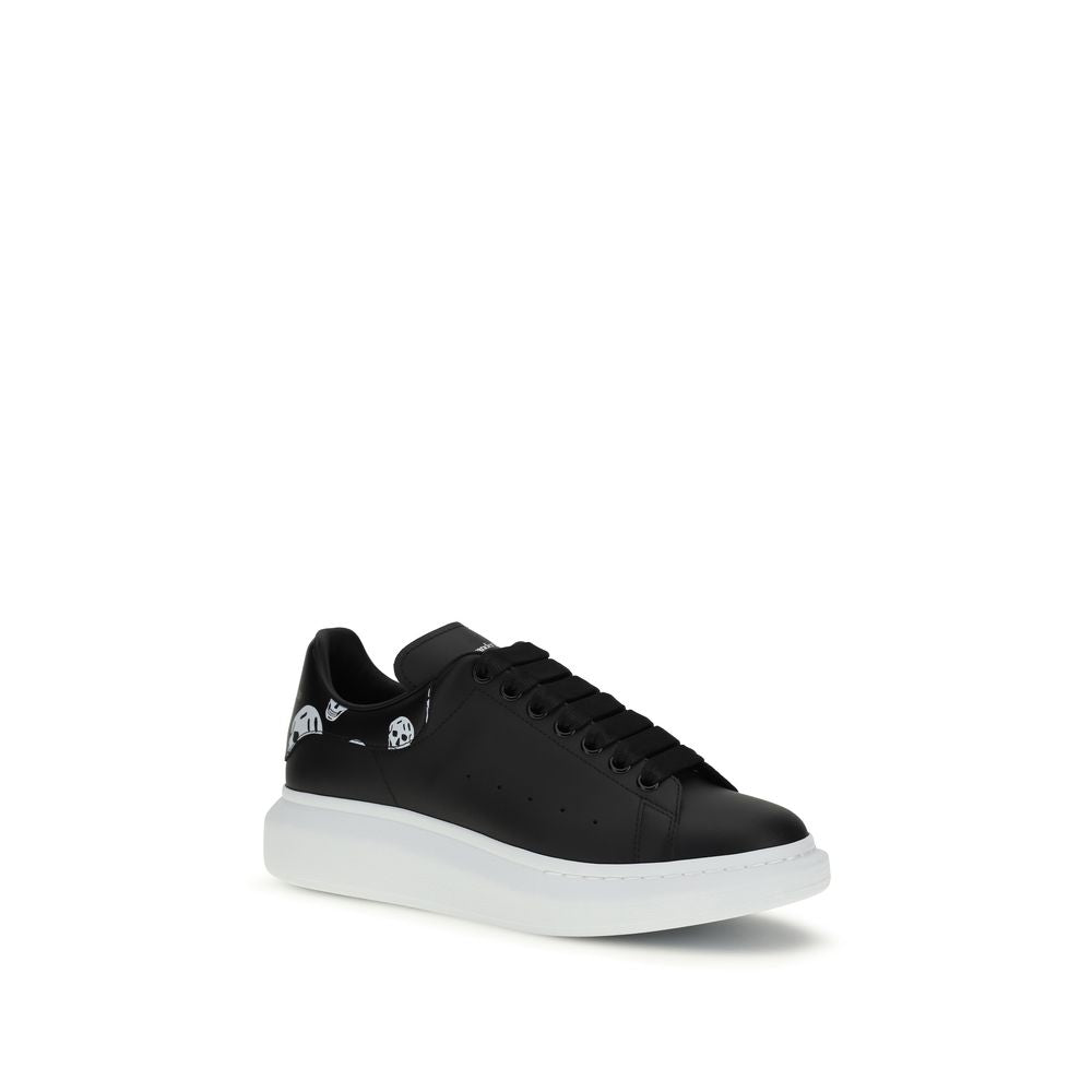 Alexander McQueen Δερμάτινα Sneakers με Νεκροκεφαλή σε Μαύρο