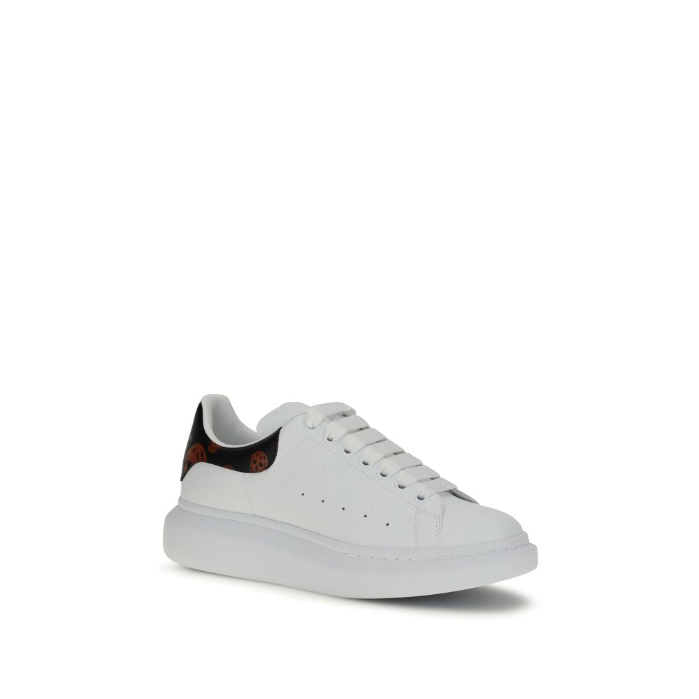 Alexander McQueen Δερμάτινα Sneakers με Νεκροκεφαλή σε Λευκό