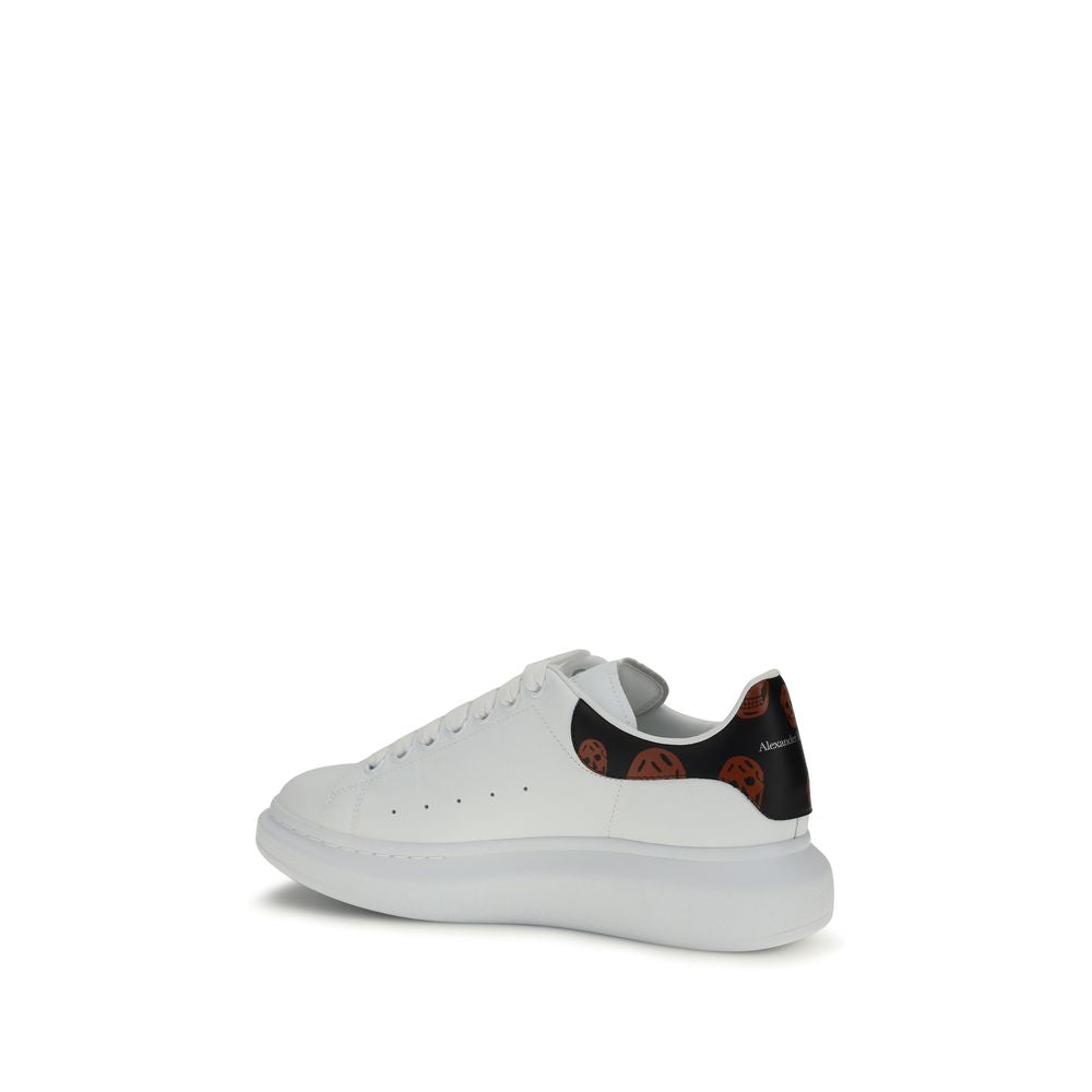 Alexander McQueen Δερμάτινα Sneakers με Νεκροκεφαλή σε Λευκό