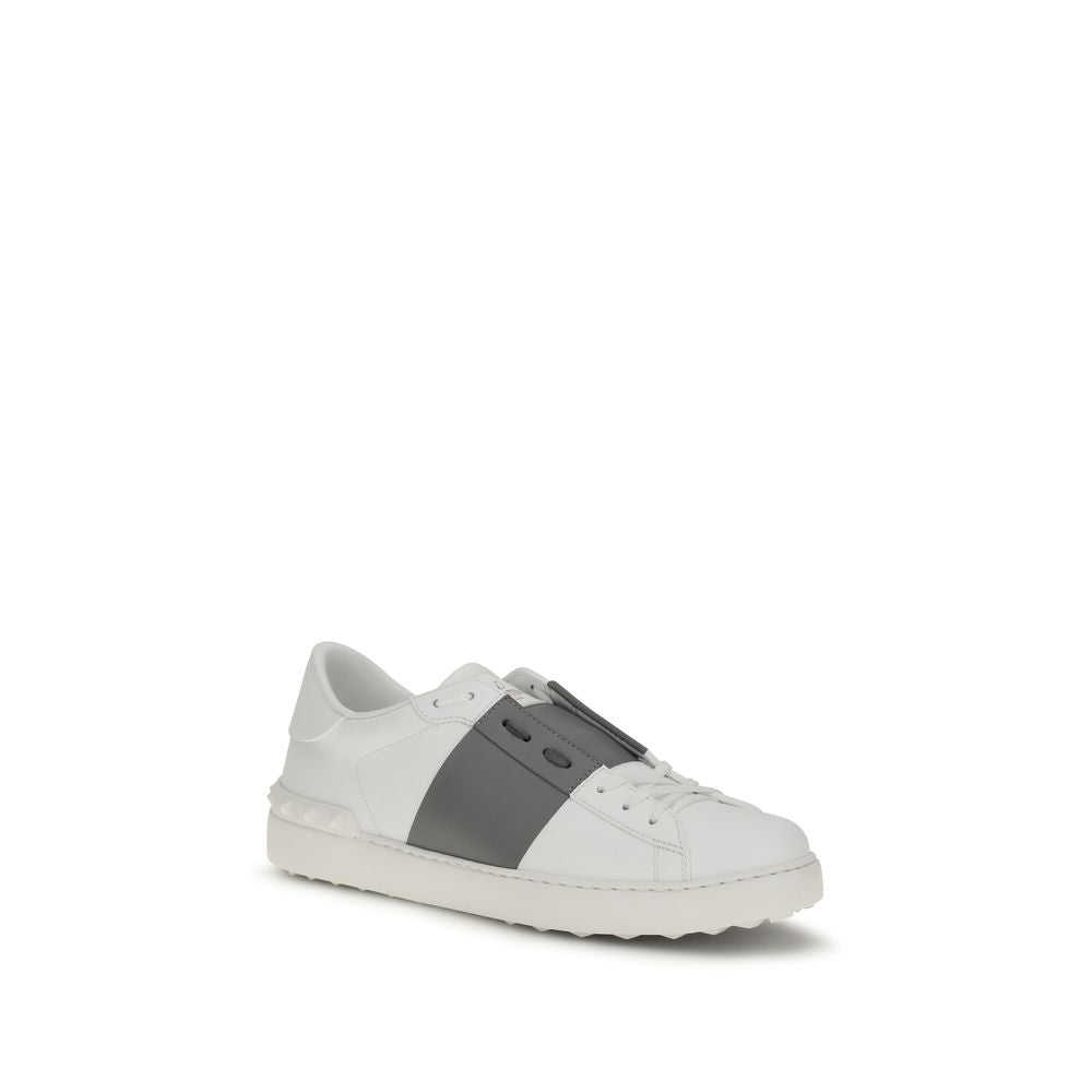Valentino Garavani Calf Leather Slip-On Sneakers in White