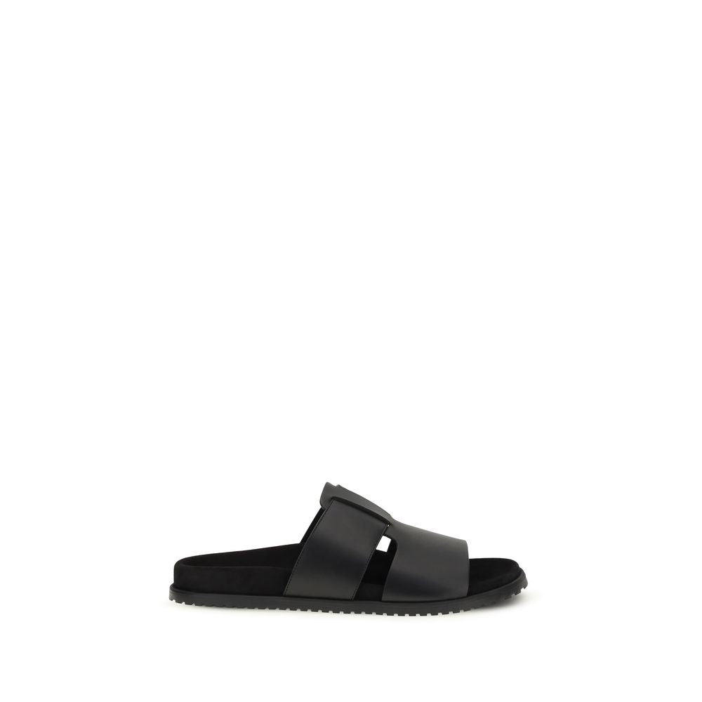 Dolce & Gabbana Calf Leather Sandals in Black mens luxury fashion - Mens Edit