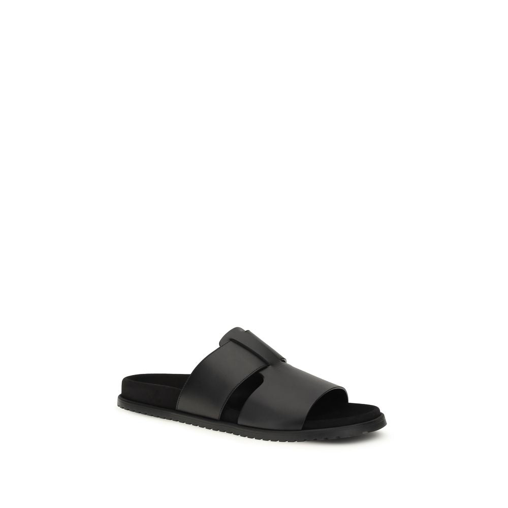 Dolce & Gabbana Calf Leather Sandals in Black