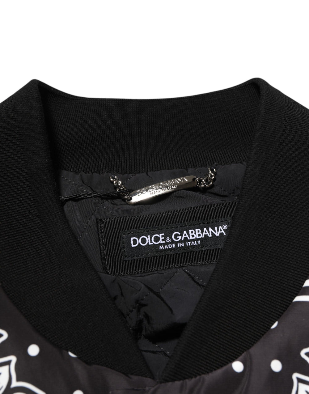 Dolce & Gabbana Bandana-Print Bomber Jacket in Black and White