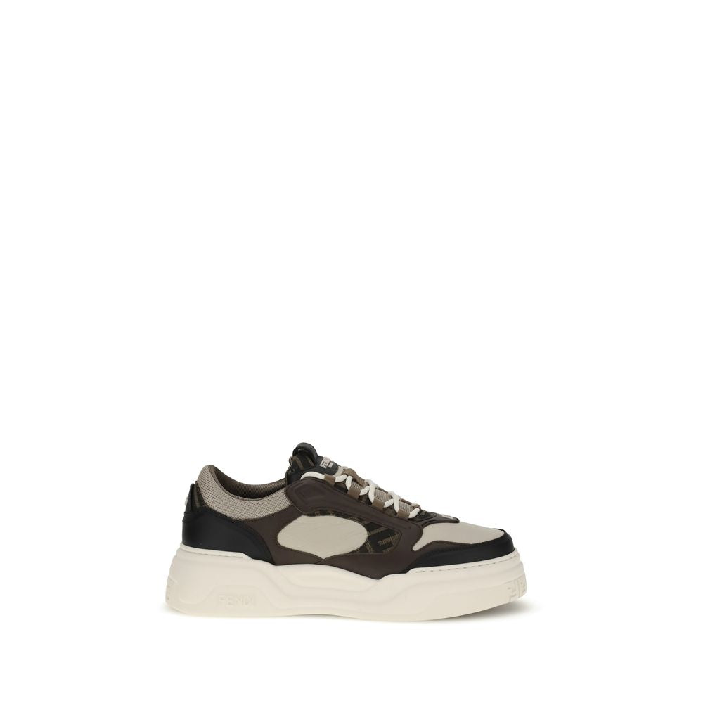 Fendi Calf Leather Chunky Sneakers in Black