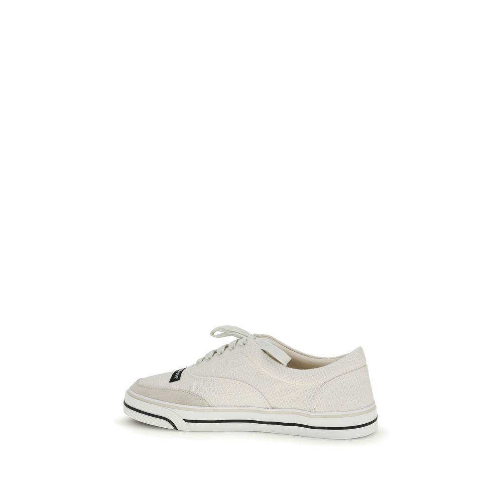 Dolce & Gabbana Linen Low Top Sneakers in White