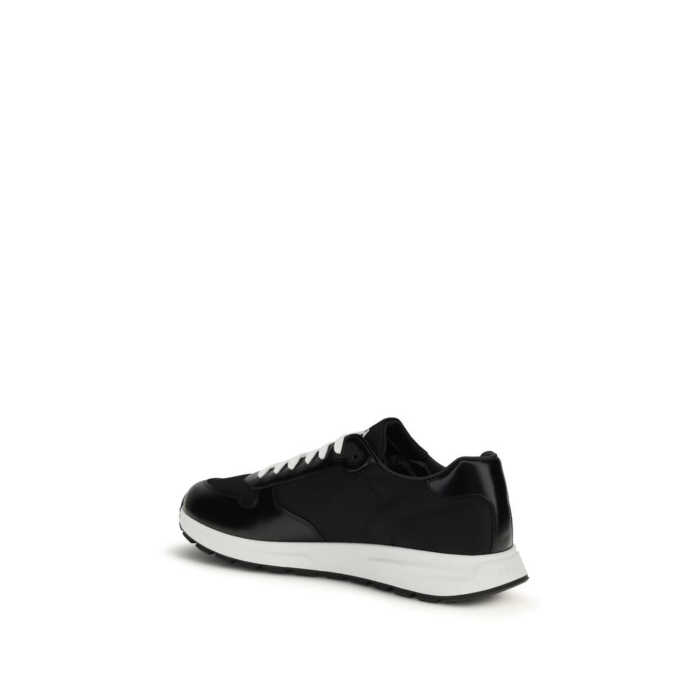 Prada Recycled Polyamide and Leather Sneakers in Black