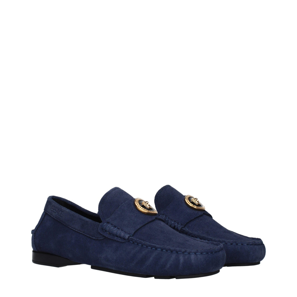 Versace Δερμάτινα Slip-On Loafers σε Μπλε