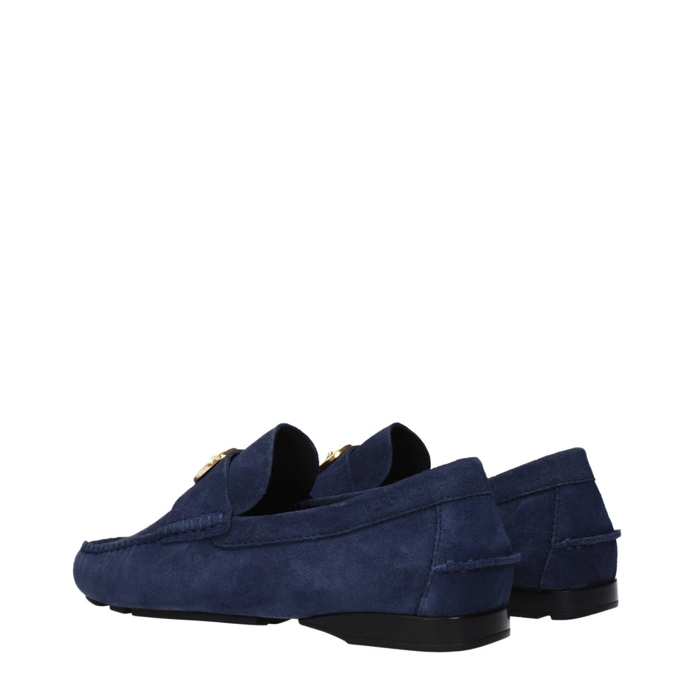 Versace Δερμάτινα Slip-On Loafers σε Μπλε