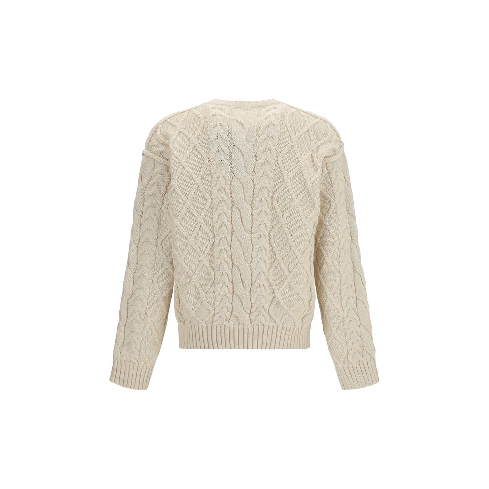 Dolce & Gabbana Cotton Cable-Knit Pullover in Beige