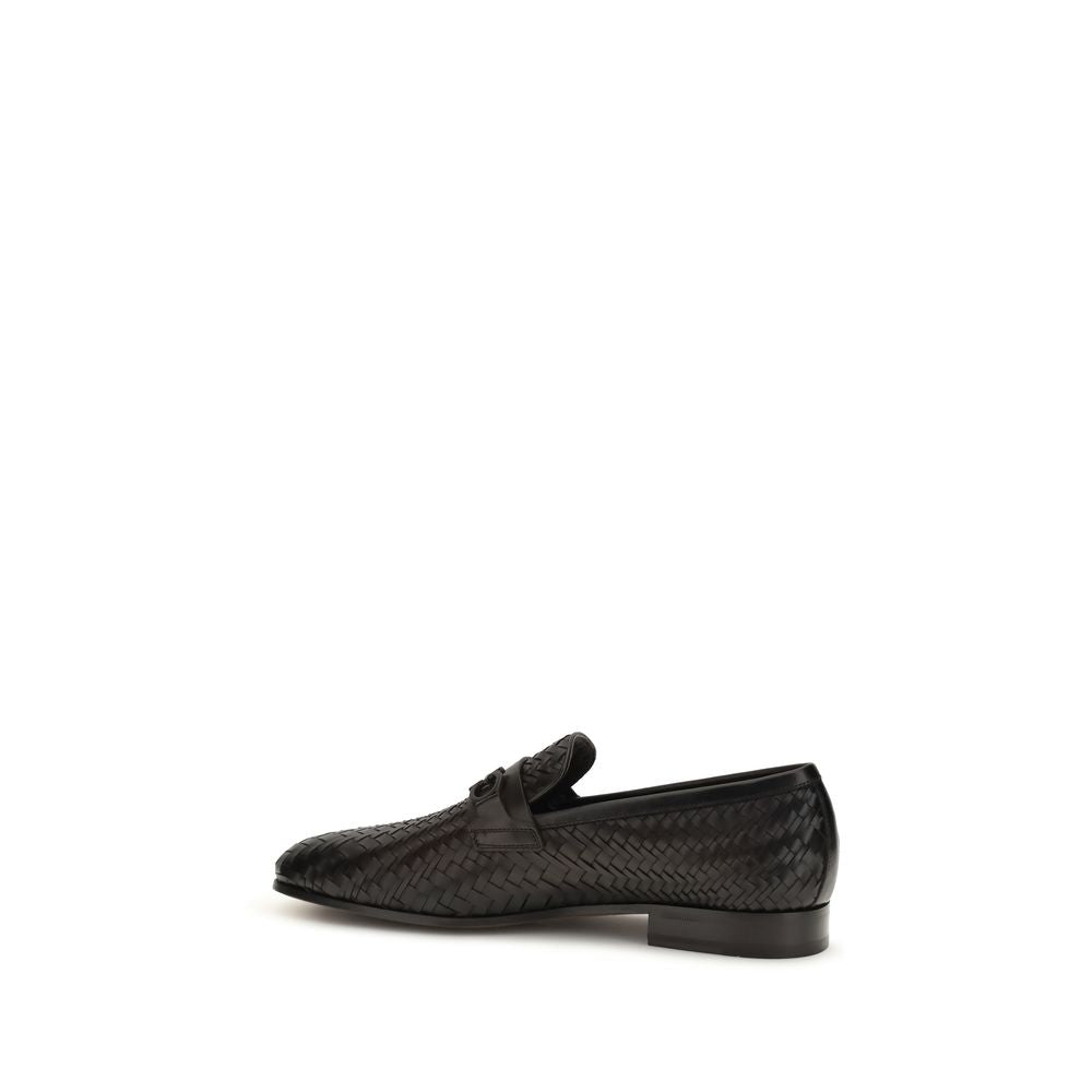 Ferragamo Δερμάτινα Loafers με Gancini Πόρπη σε Καφέ