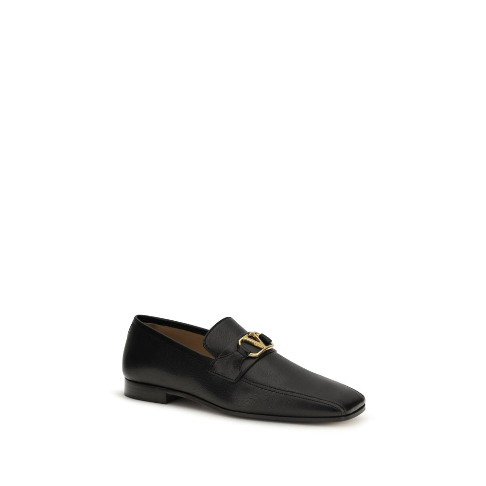 Valentino Garavani Goatskin Slip-On Loafers in Black