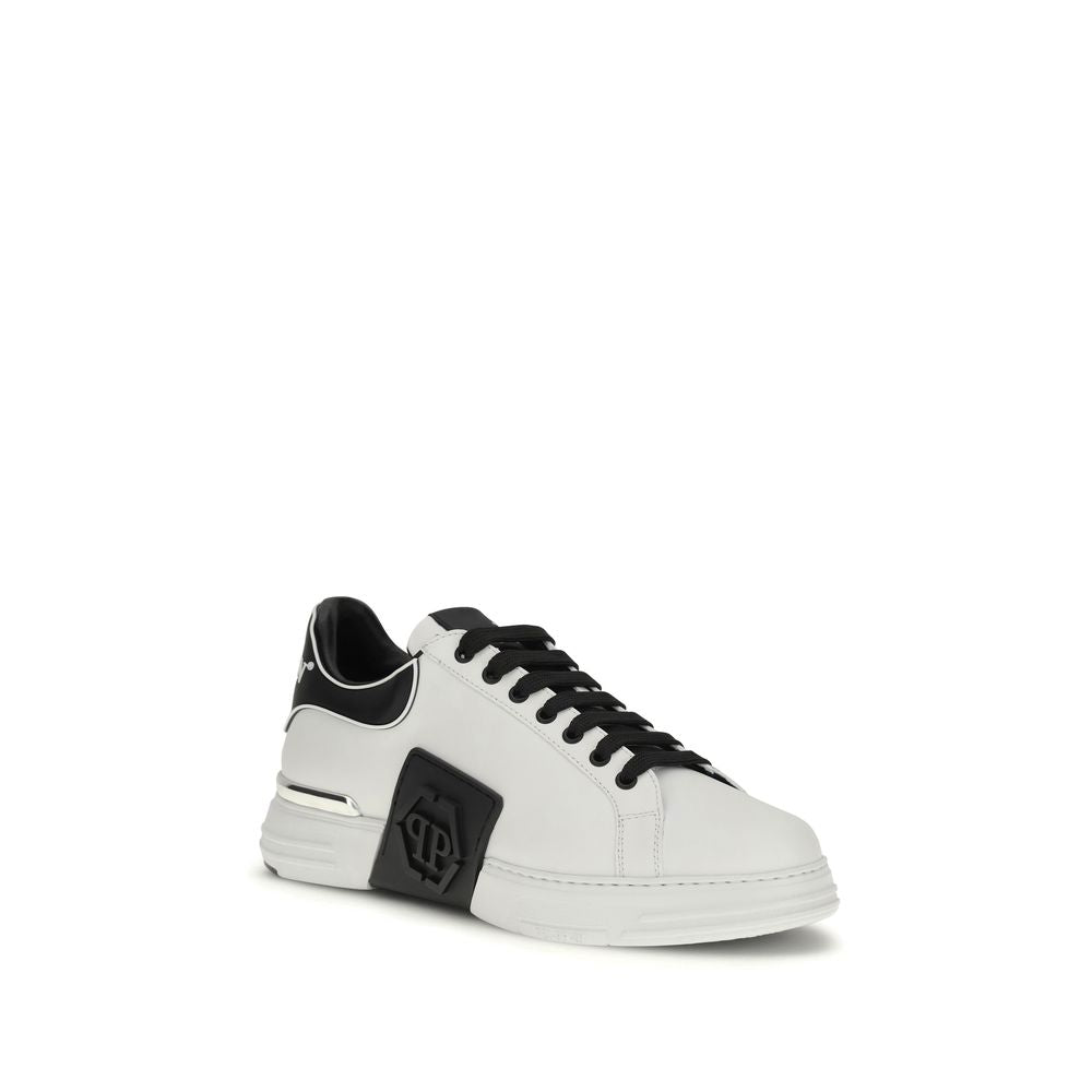 Philipp Plein Phantom Δερμάτινα Low-Top Sneakers σε Λευκό