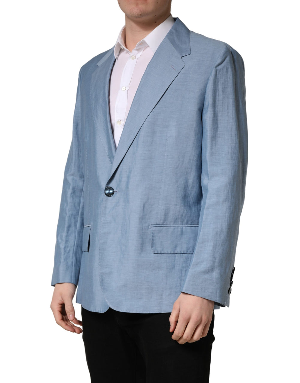 Dolce & Gabbana Linen Blazer in Light Blue