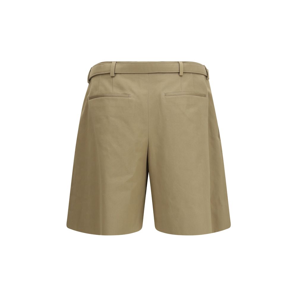 Saint Laurent Cotton Bermuda Shorts in Beige