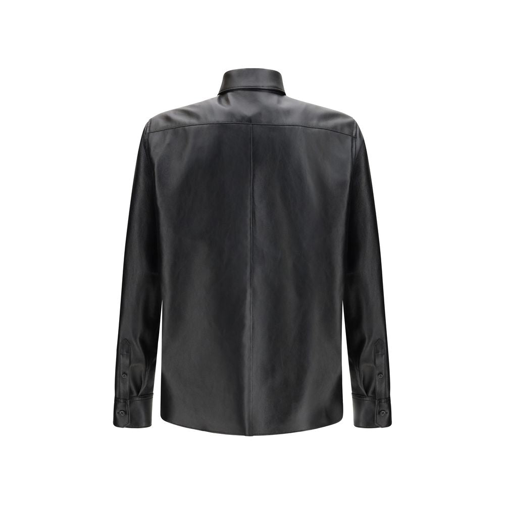 Dolce & Gabbana Leather Dress Shirt in Black
