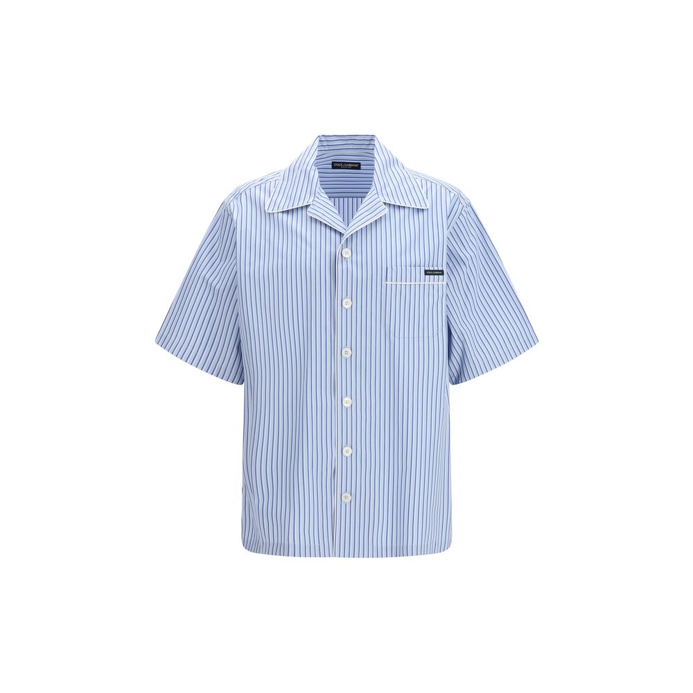 Blue Cotton Shortsleeve Shirt mens luxury fashion - Mens Edit