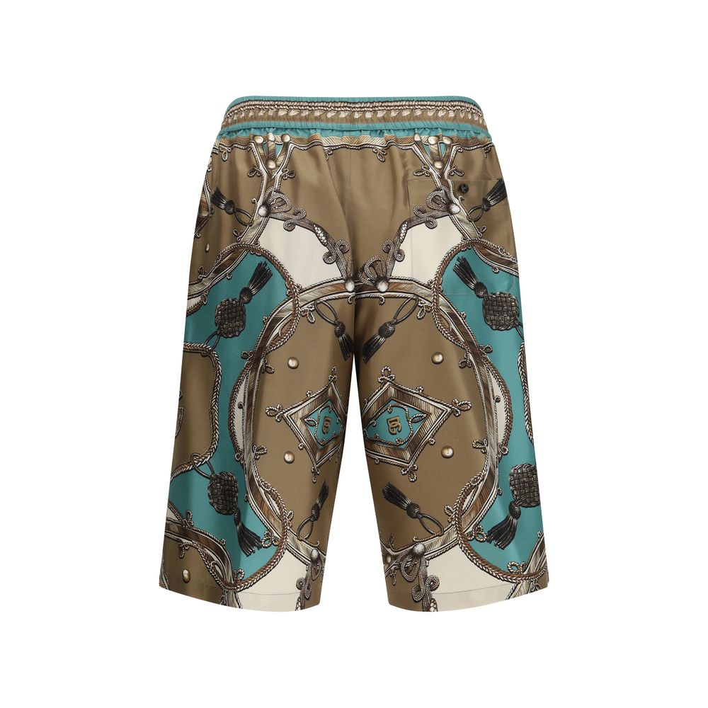 Dolce & Gabbana 100% Silk Bermuda Shorts in Multicolor