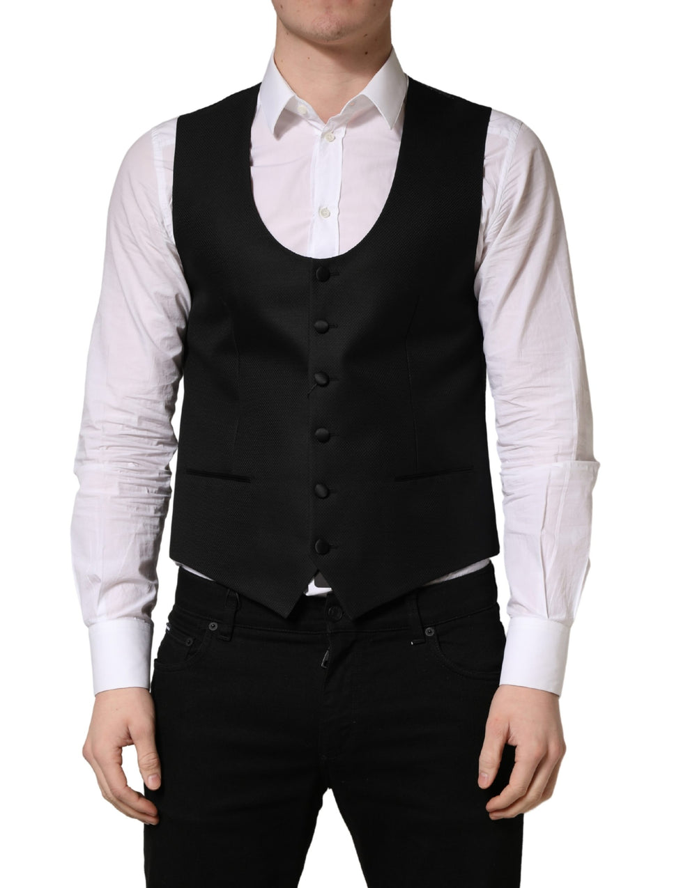Black Stripe Single Breasted Waistcoat Vest mens luxury fashion - Mens Edit