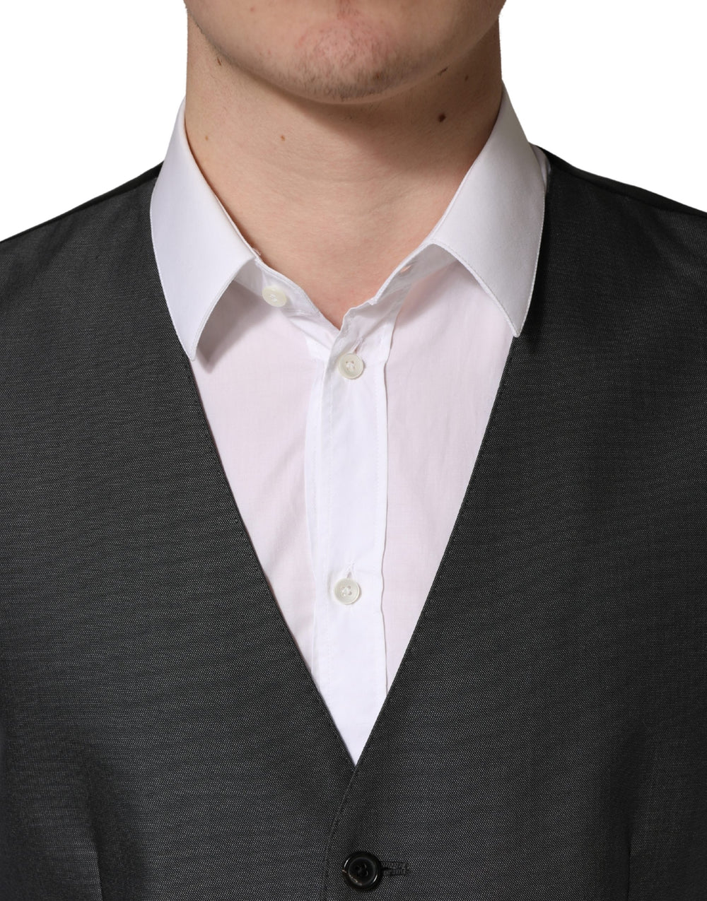 Dolce & Gabbana Virgin Wool and Silk Waistcoat in Dark Grey