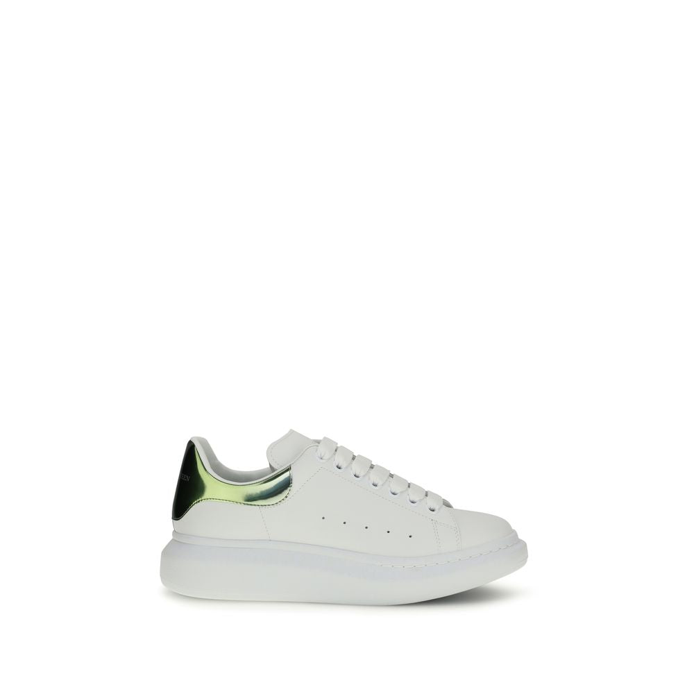 Alexander McQueen Calf Leather Platform Sneakers in White
