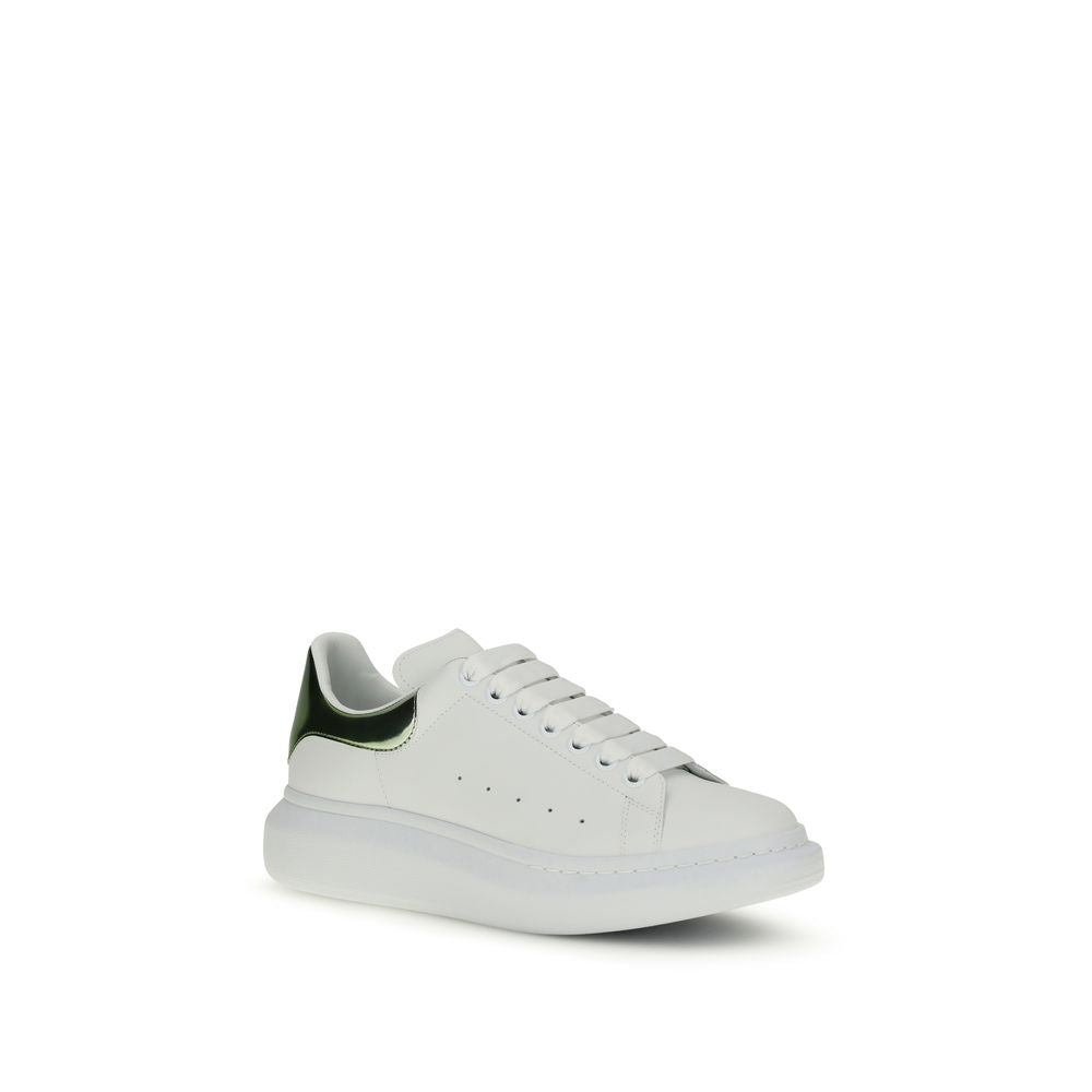 Alexander McQueen Calf Leather Platform Sneakers in White