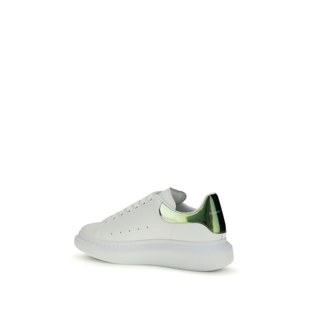 Alexander McQueen Calf Leather Platform Sneakers in White