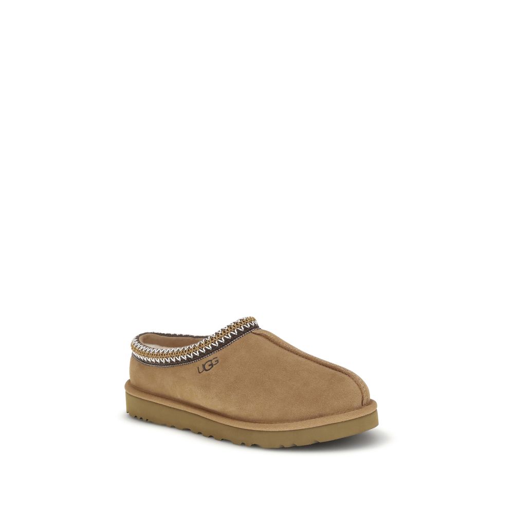 UGG Tasman II Suede Mules in Beige