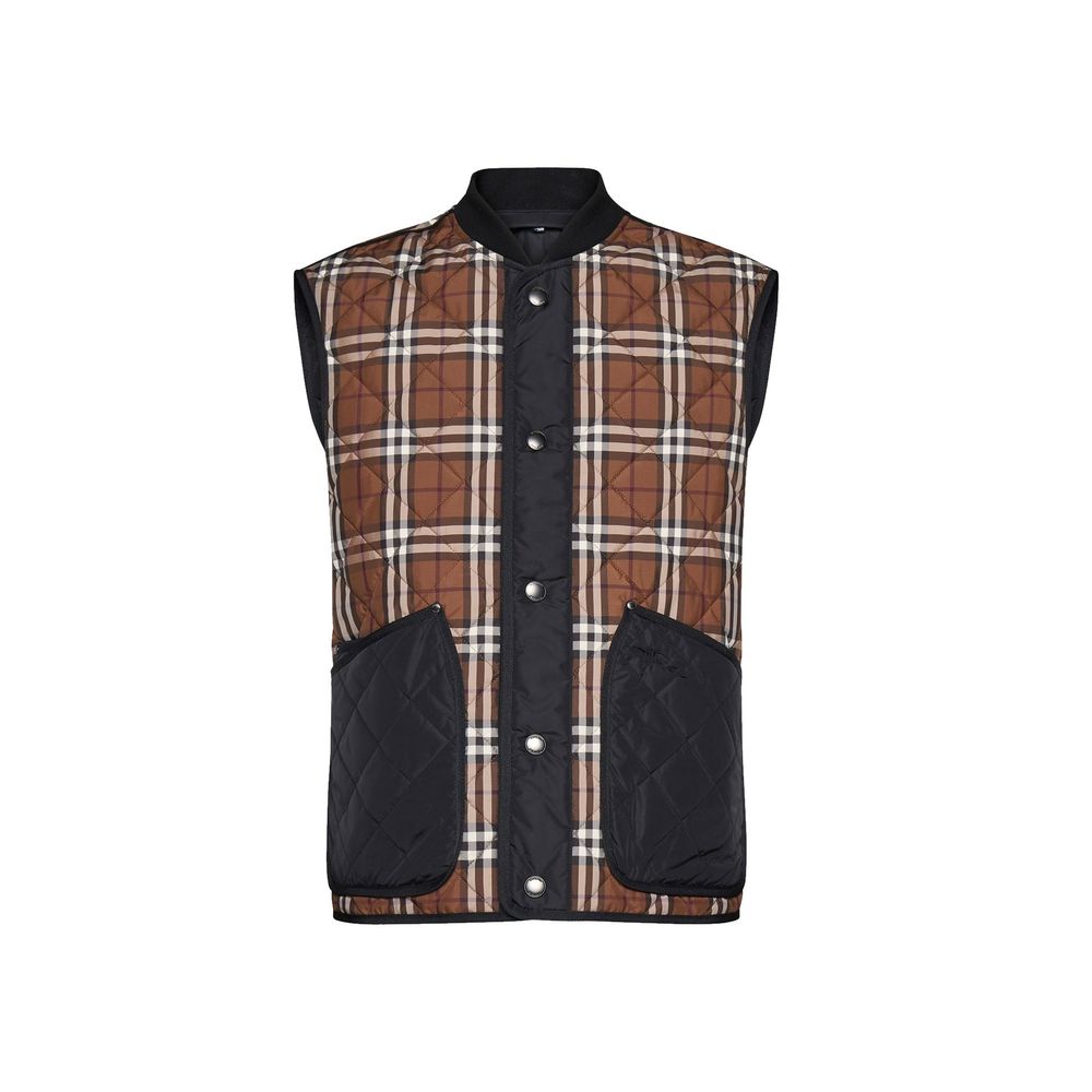 Burberry Vest από Πολυεστέρα σε Καφέ με Archivio Check Μοτίβο