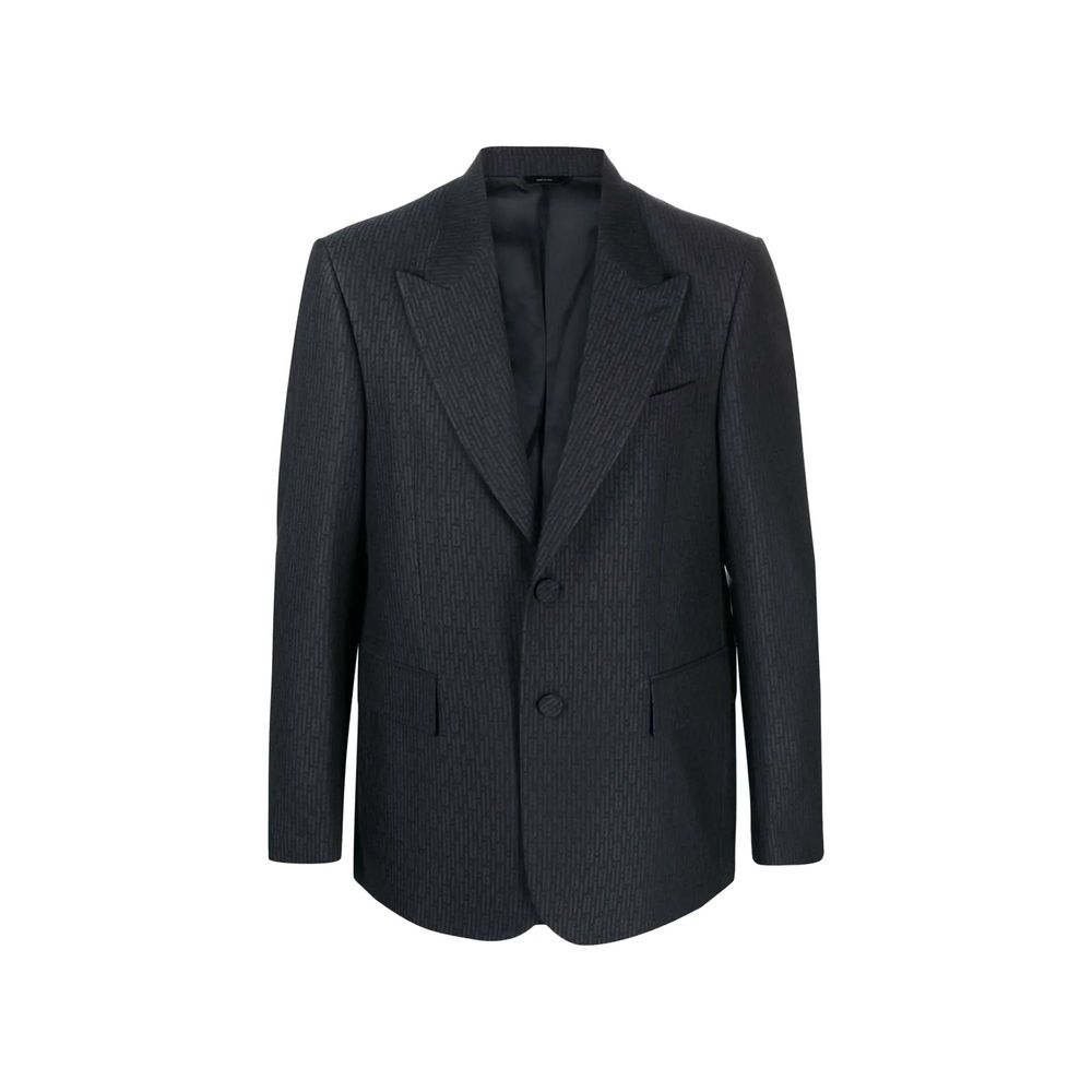 Fendi Wool-Blend Gabardine Blazer in Blue