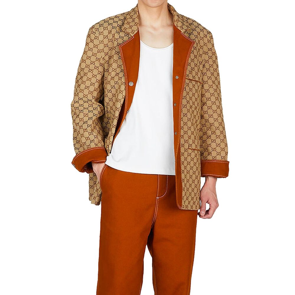 Gucci Cotton Overcoat in Brown