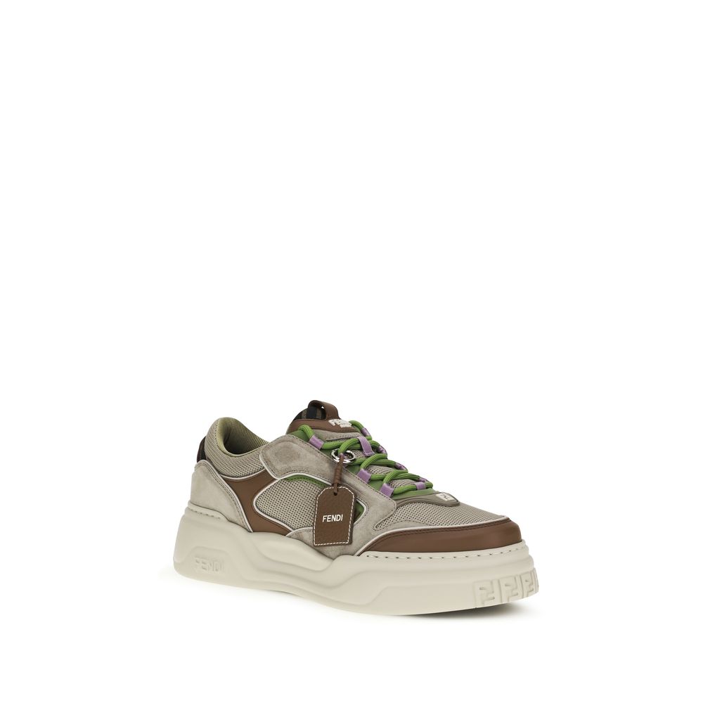 Fendi Δερμάτινα Chunky Sneakers σε Καφέ