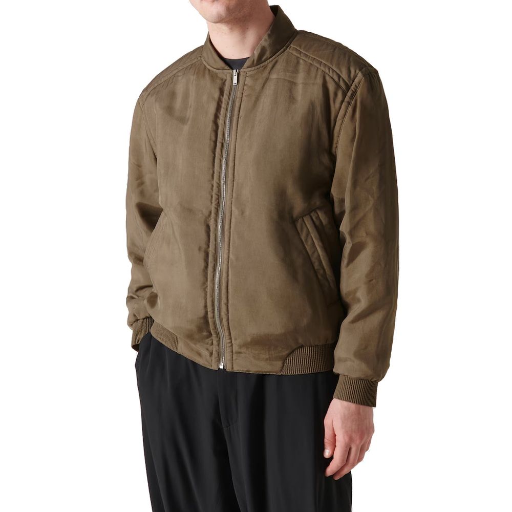 Saint Laurent Cupro Bomber Jacket in Green