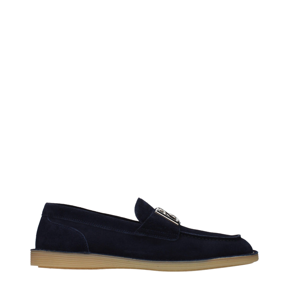 Dolce & Gabbana Suede Slip-On Loafers in Blue