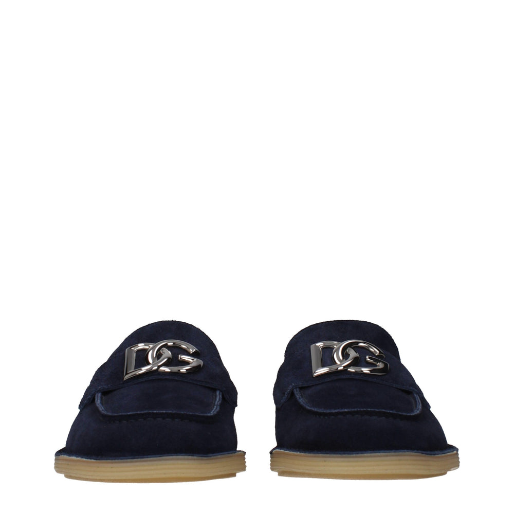 Dolce & Gabbana Suede Slip-On Loafers in Blue