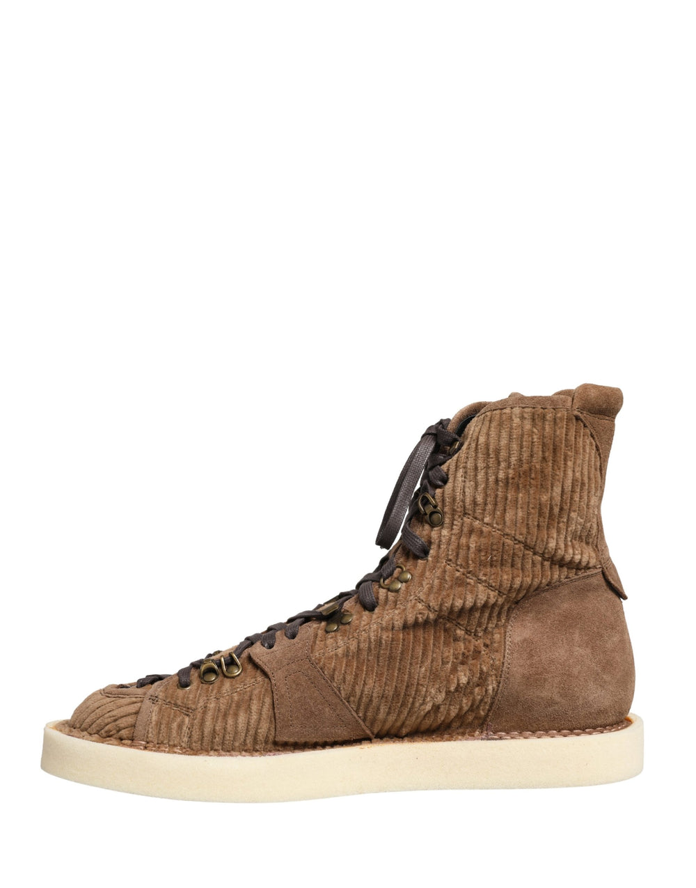 Dolce & Gabbana Corduroy High-Top Oxford Boots in Brown