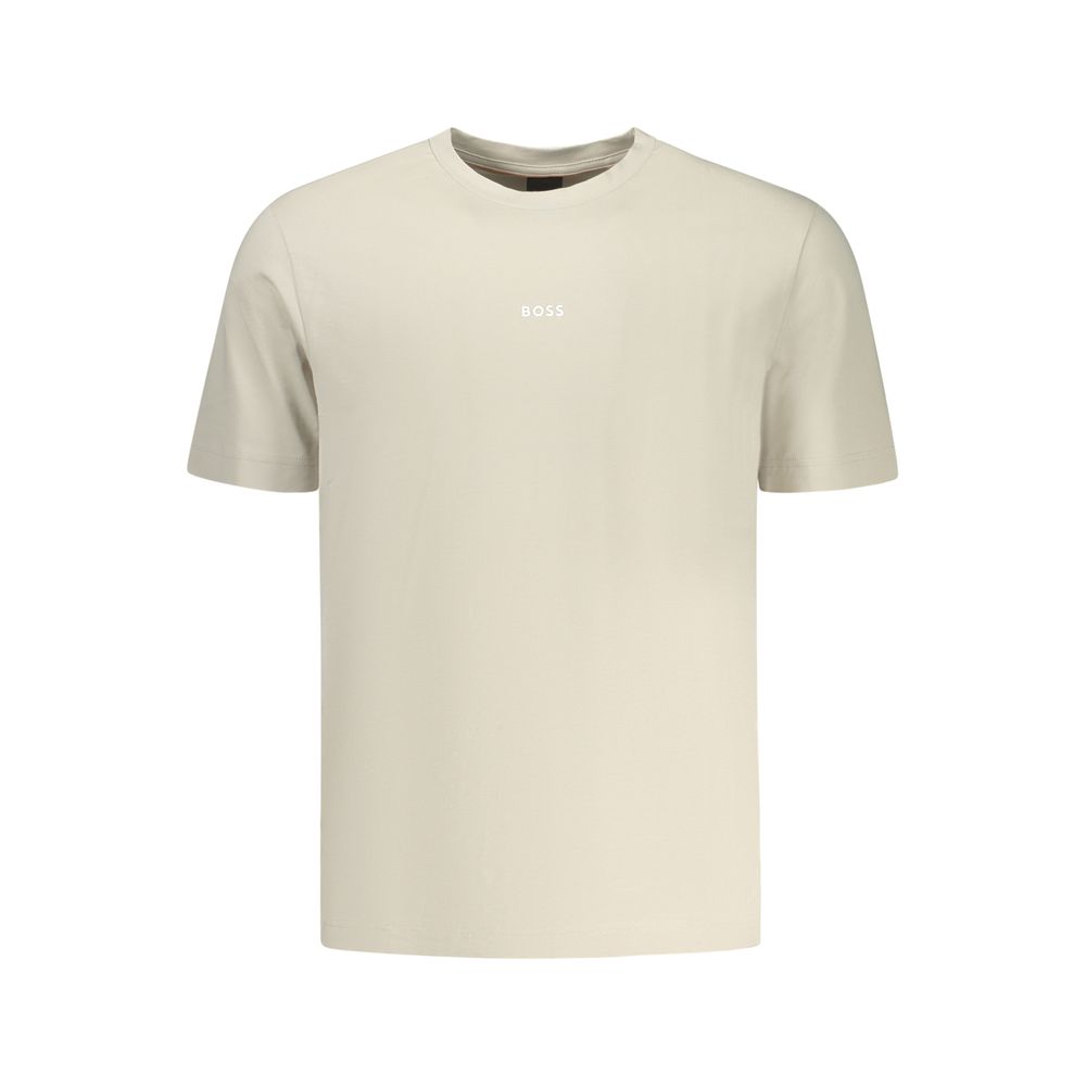 Hugo Boss Cotton T-Shirt in Beige mens luxury fashion - Mens Edit