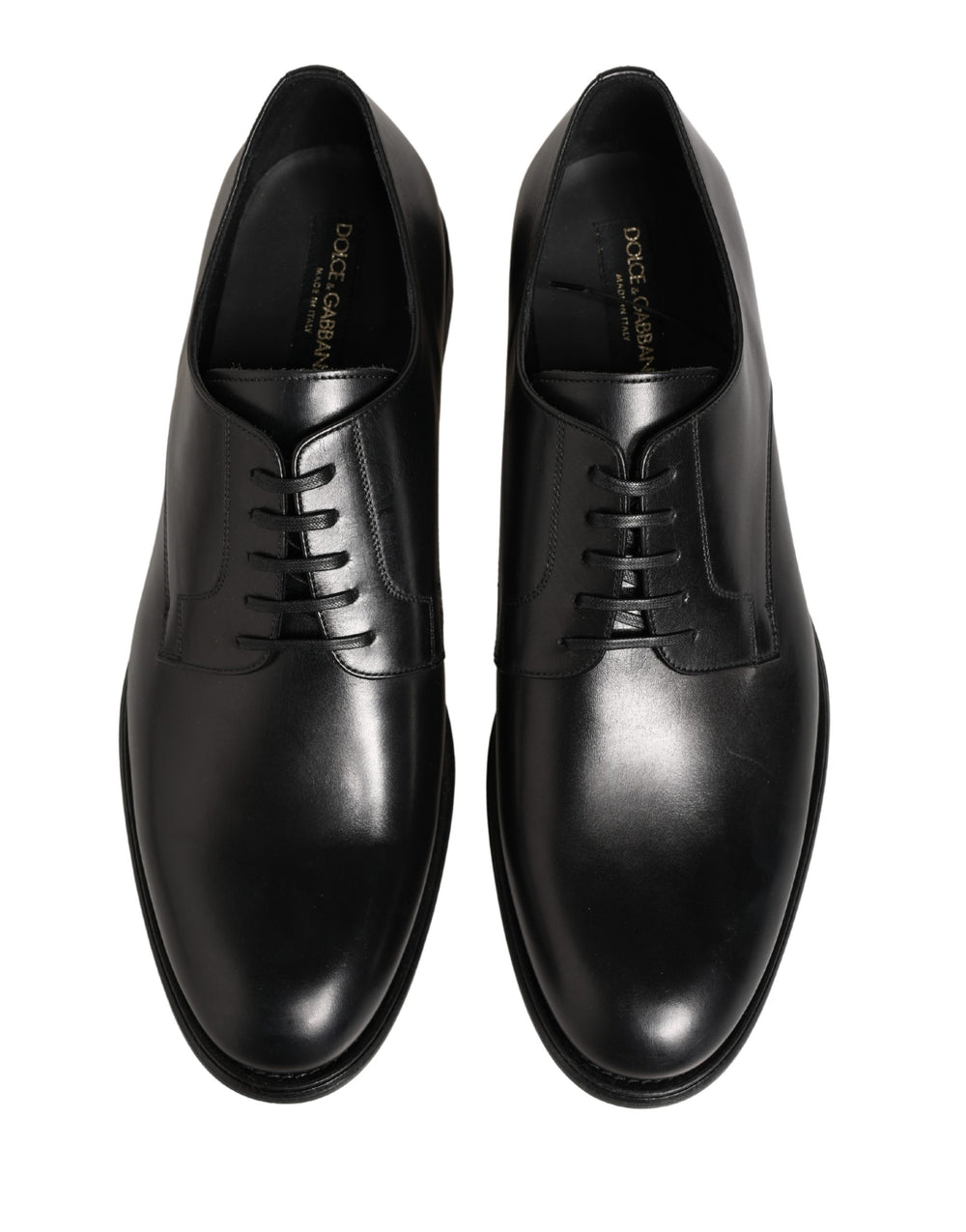 Dolce & Gabbana Calfskin Leather Derby Shoes in Black