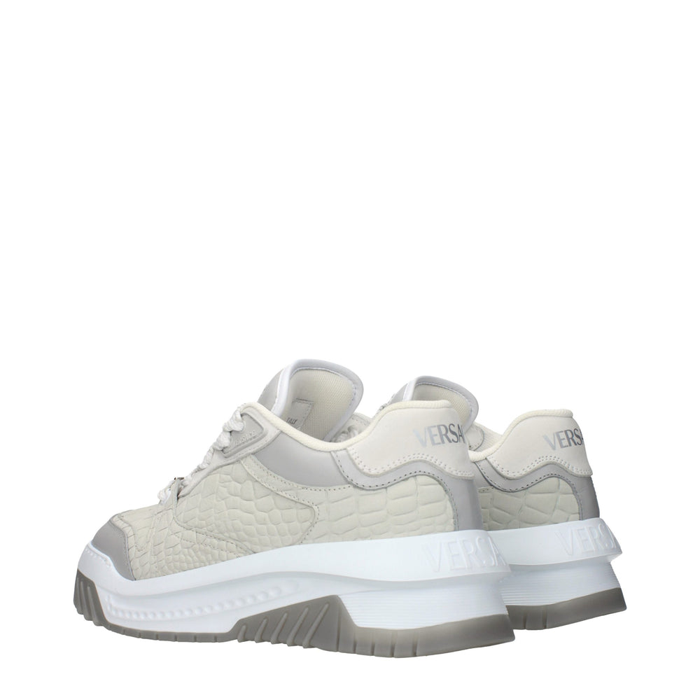Versace Δερμάτινα Sneakers Χαμηλού Προφίλ σε Γκρι