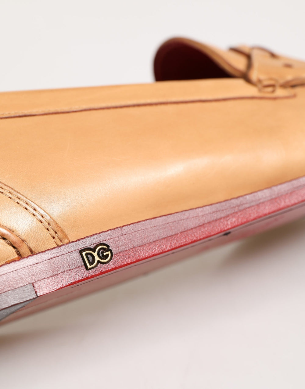 Dolce & Gabbana Leather Tassel Loafers in Beige