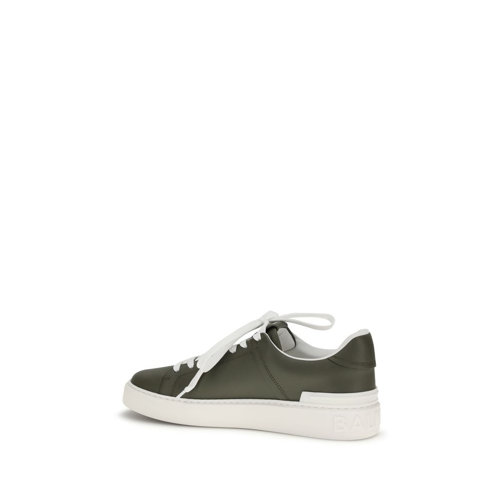 Balmain B Court Low Top Sneakers in Calfskin Leather