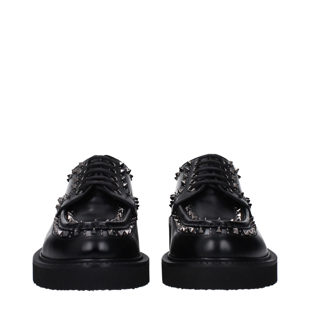 Valentino Garavani Leather Studded Oxford Shoes in Black