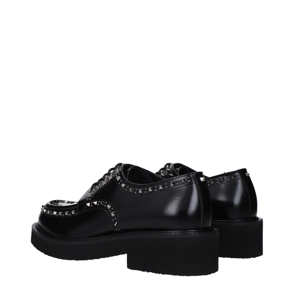 Valentino Garavani Leather Studded Oxford Shoes in Black
