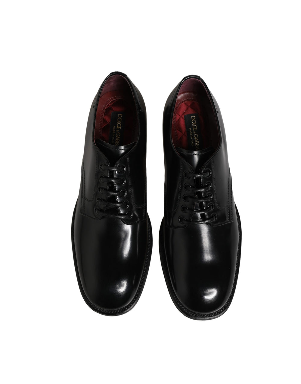 Dolce & Gabbana Calfskin Leather Derby Shoes in Black