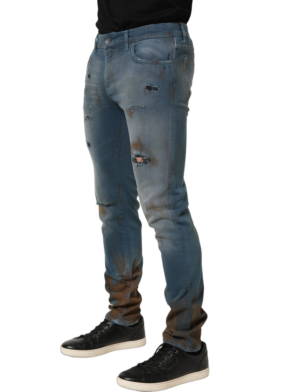 Dolce & Gabbana Distressed Skinny Denim Jeans in Blue