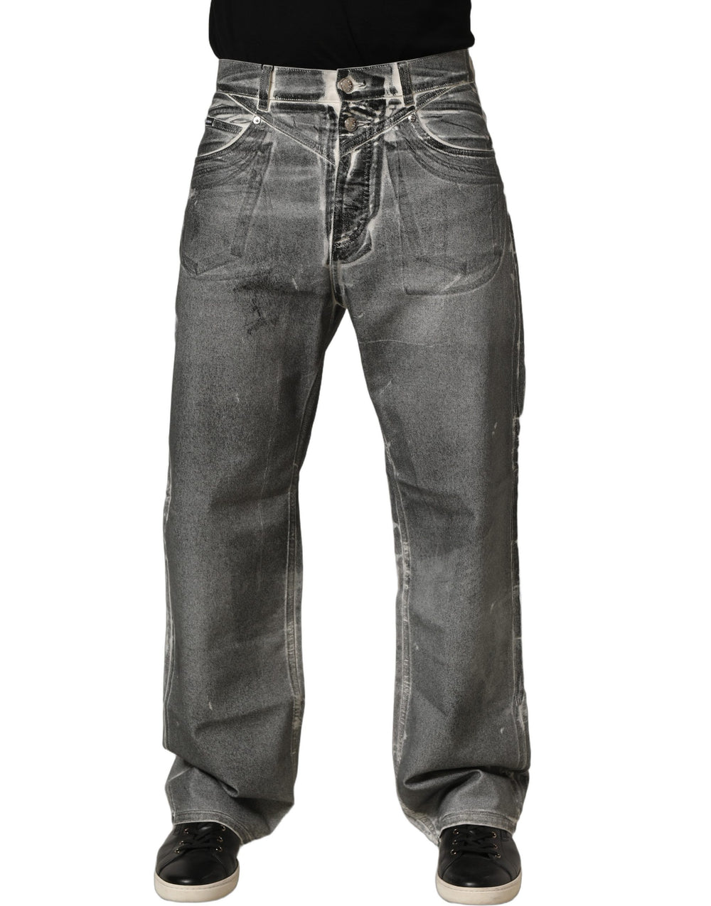 Dolce & Gabbana Grey Washed Straight-Leg Denim Jeans