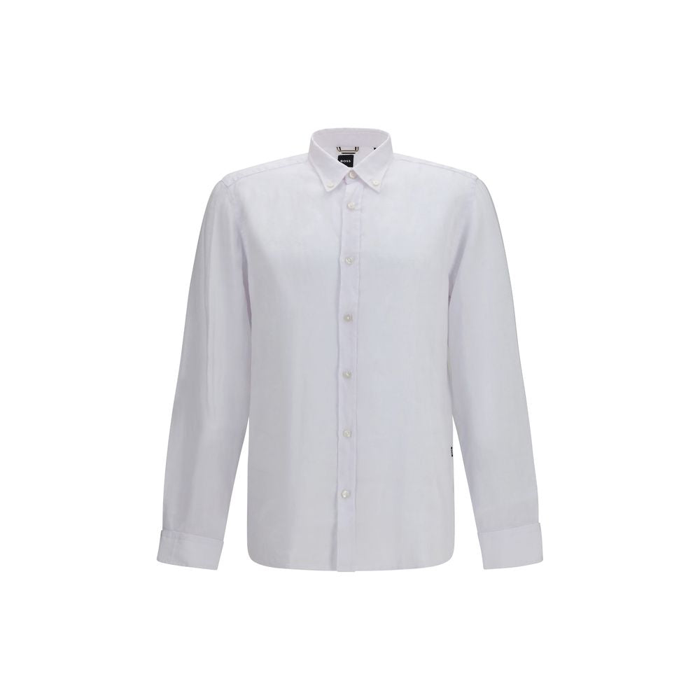 Hugo Boss 100% Linen Dress Shirt in White