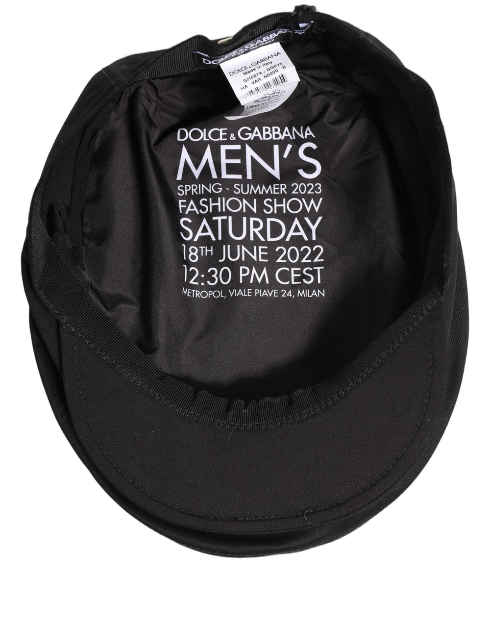 Dolce & Gabbana Newsboy Hat in Black