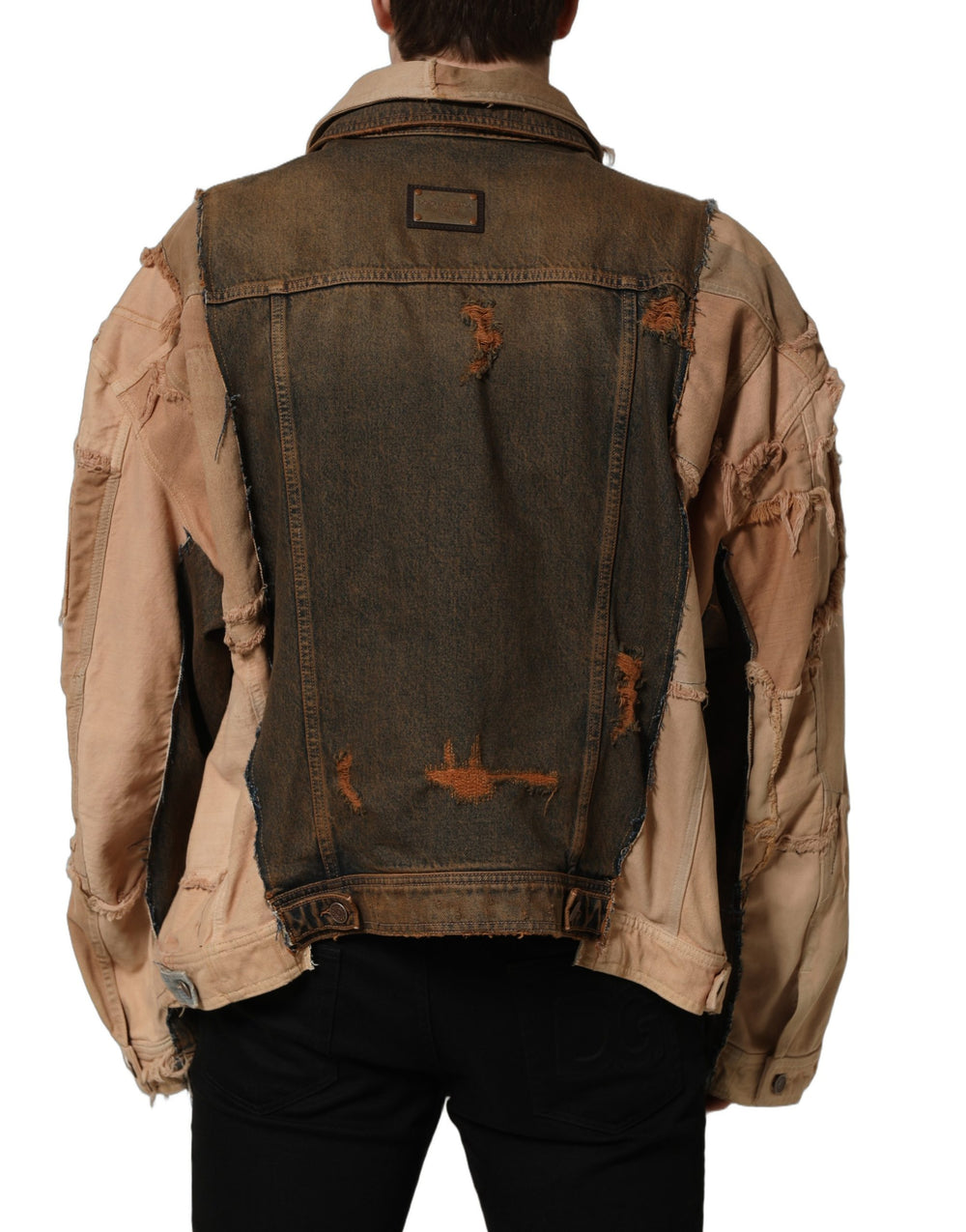 Dolce & Gabbana Multicolour Raw Cut Panelled Denim Jacket