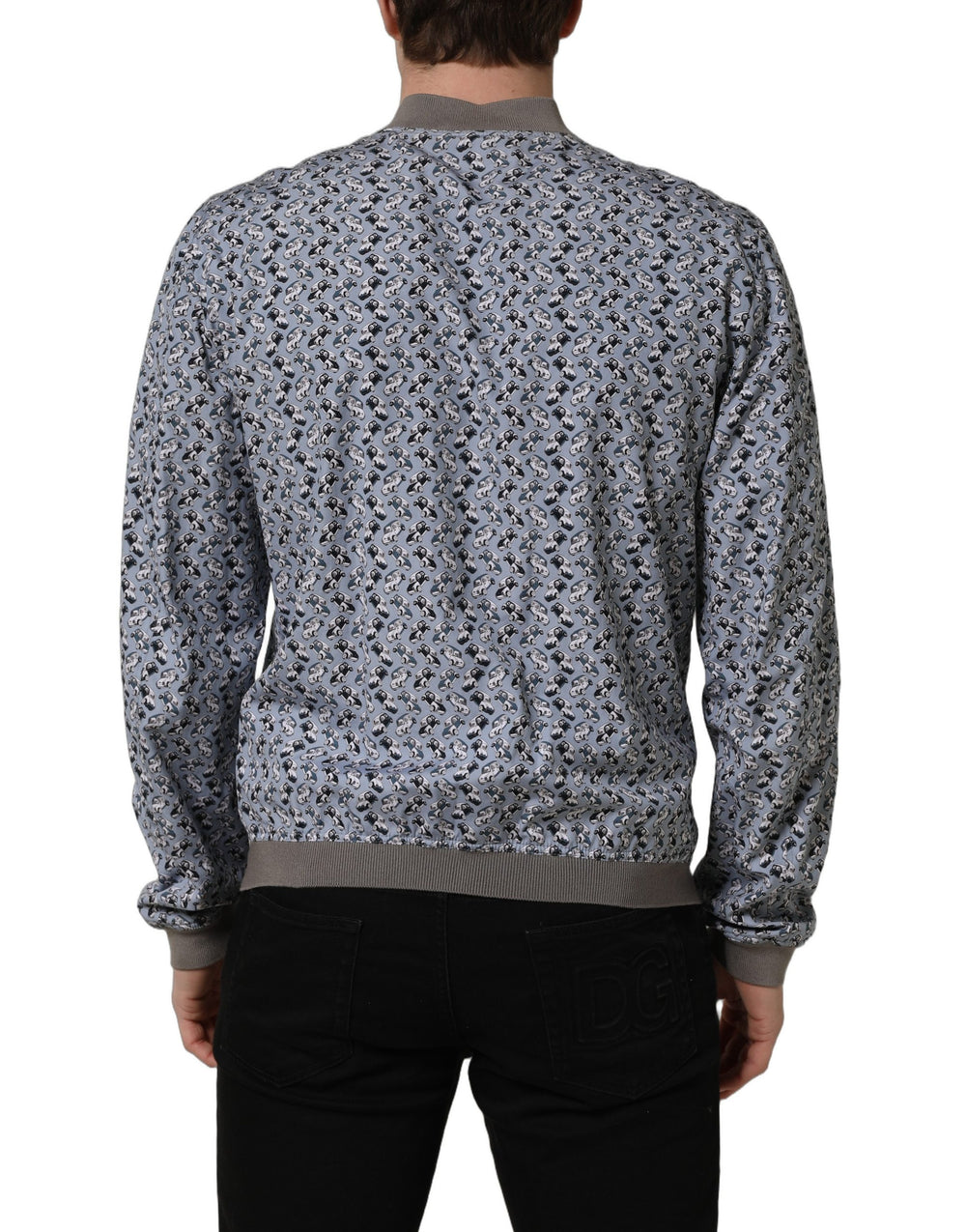 Dolce & Gabbana Cotton Car Print Bomber Jacket in Light Blue